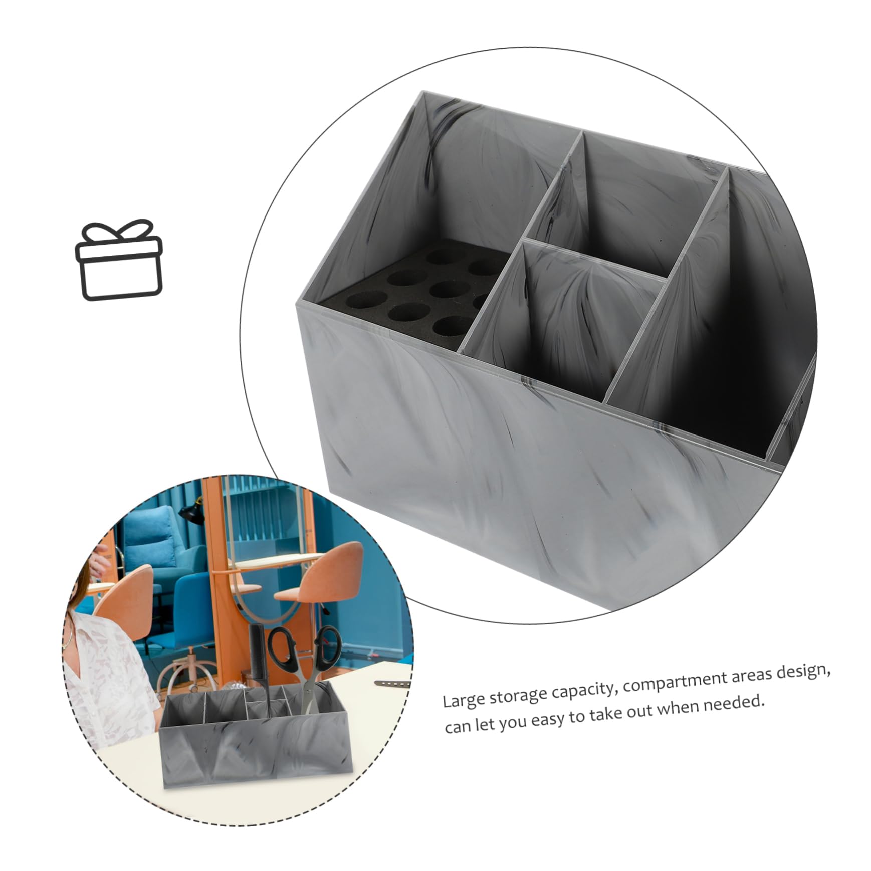 WOFASHPURET Hairdresser Scissor Holder Barber Shear Storage Box Salon Tool Organizer Large Capacity