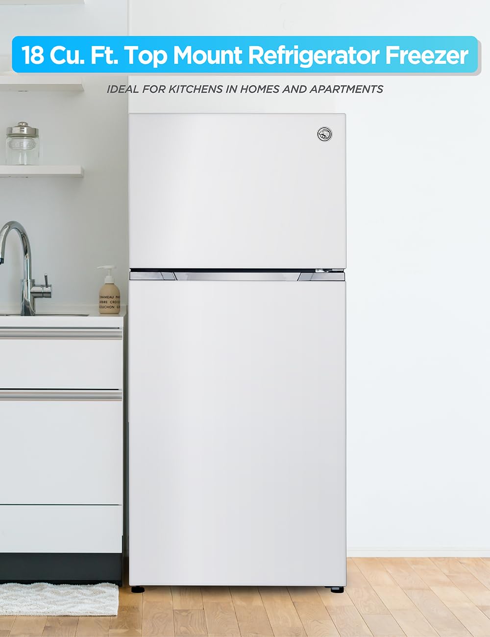 Commercial Cool 18 Cu. Ft. Top Mount Refrigerator with Ice Maker, 2-Door Refrigerator with Top Freezer, Freezer with Icemaker and Adjustable Temperature Control, Energy Star Certified, White on Fridge.com