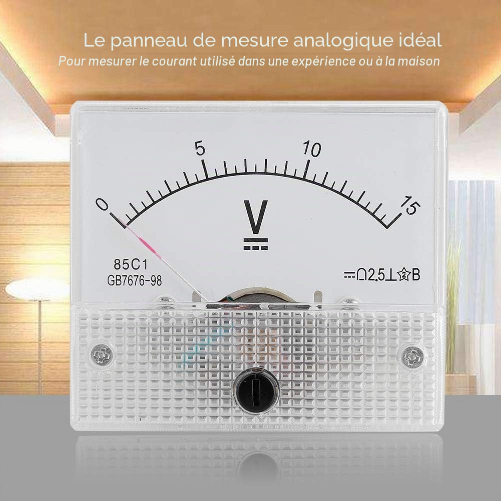 Tbest Voltmètre 0 À 10 Volt DC Aiguille, Amperemètre 12V, Compteur de Tension CC, Tension de Voltmètre de Courant CC Analogique 85C1 2,5 Précision
