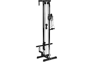 Titan Lat Pulldown Wall Mounted Pulley Tower, 84.5" Plate Loaded