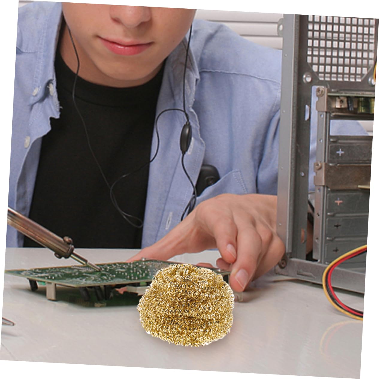 Veemoon Long-lasting Soldering Tip Cleaning Kit Wire Cleaning Balls for Iron Cleaner
