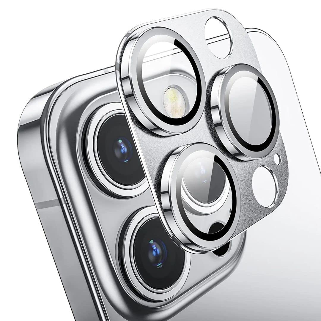 Voski Camera Lens Protector For iPhone 14 Pro Max Anti Scratch Full Metal Aluminum Camera Protector For iPhone 14 Pro Max-Silver