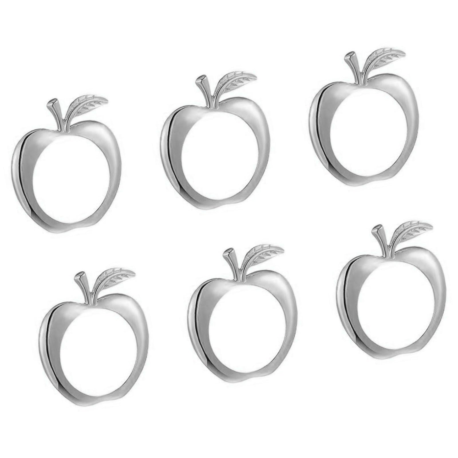 Xjdzineq 6pcs Simple Napkin Holder Metal Creative Fruit Napkin Rings Party Serviettes Buckles Unique Napkins Decoration Serviettes Dining Table Accessories