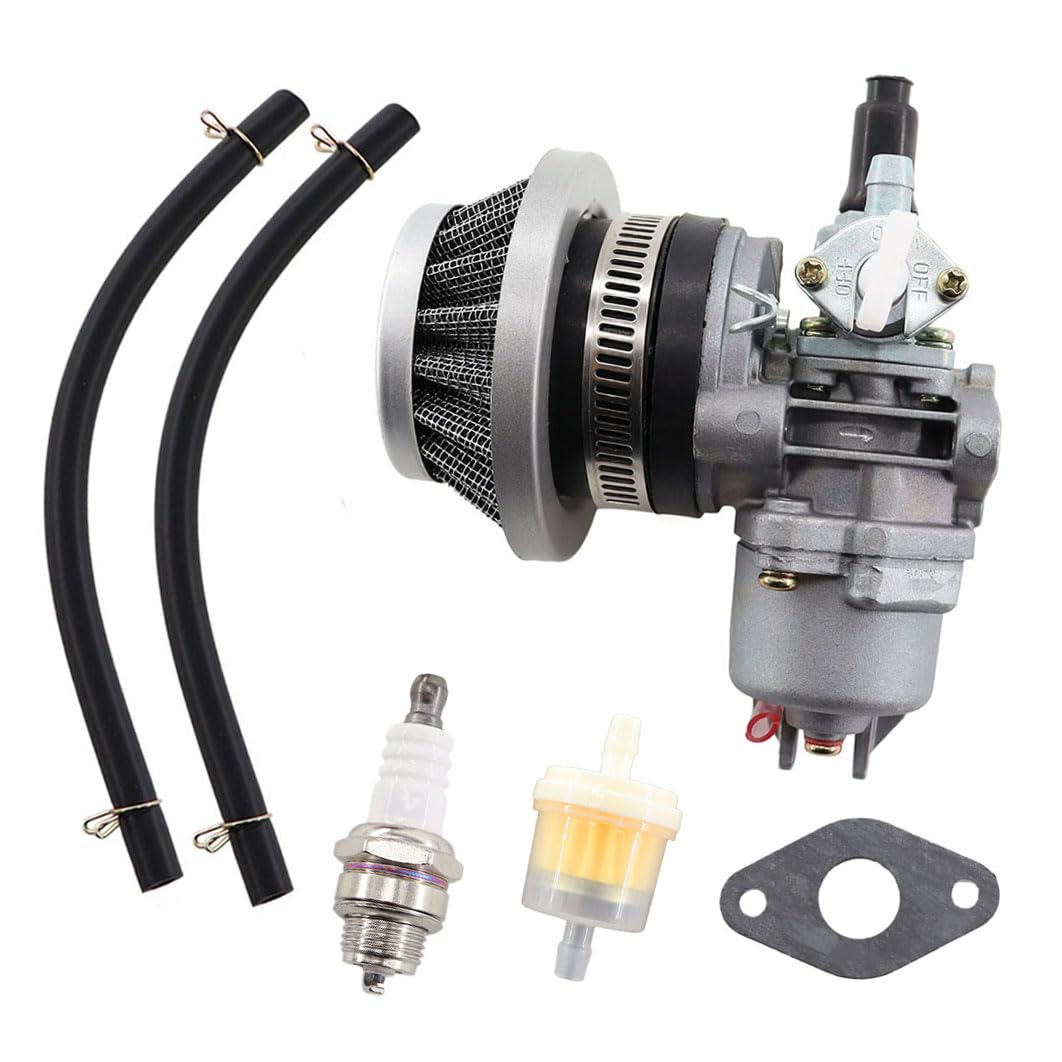 MCHNIC Carburateur avec filtre à air bougie d'allumage pour 43cc, 47cc, 49cc, 2 temps, mini moto, ATV, Quad, Go Kart, Dirtbike, Pocketbike