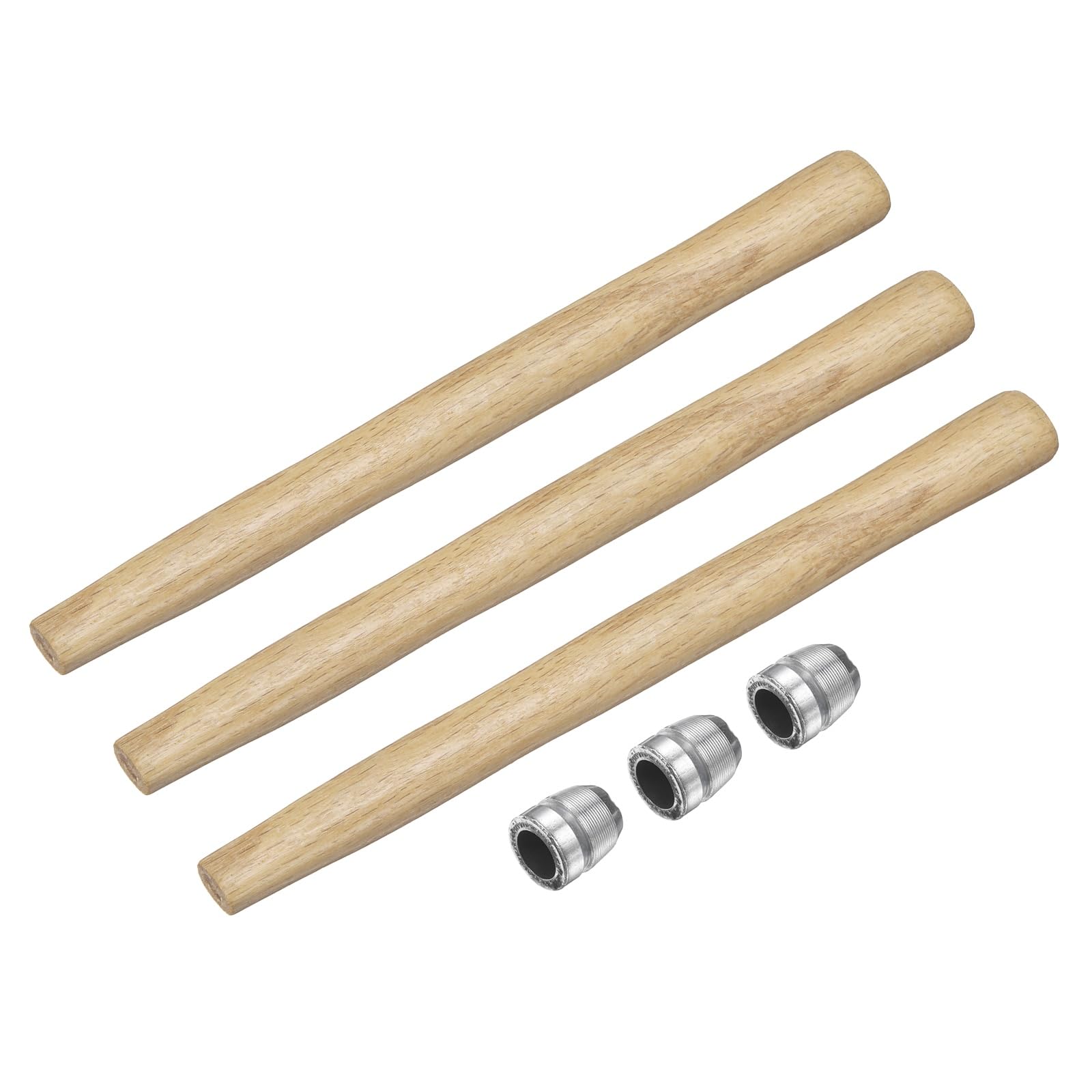 sourcing map 3pcs Wood Sledge Hammer Handle 10" Hammer Wooden Replacement Handles with Round Wedges for 0.2lb Round Octagonal Head Decking Framing Carpentry Construction DIY Sledge Axe Tools — image 1
