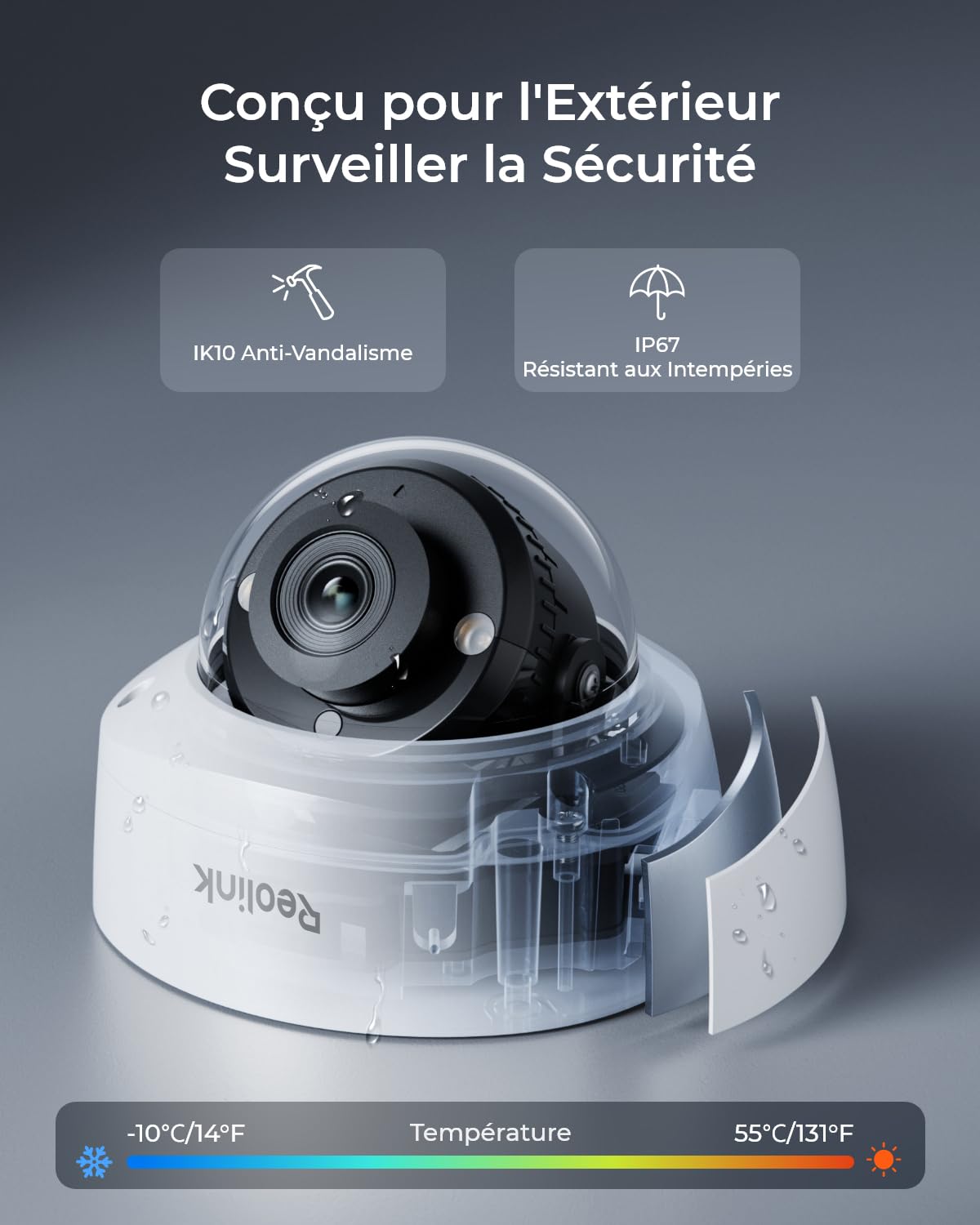 Reolink 4K Caméra de Surveillance PoE, 4X RLC-840A avec Anti-Vandalisme IK10, Détection Smart Personnes/Véhicules/Animaux, Ensemble 4K PoE NVR 8 Canaux avec Disque Dur de 2TO