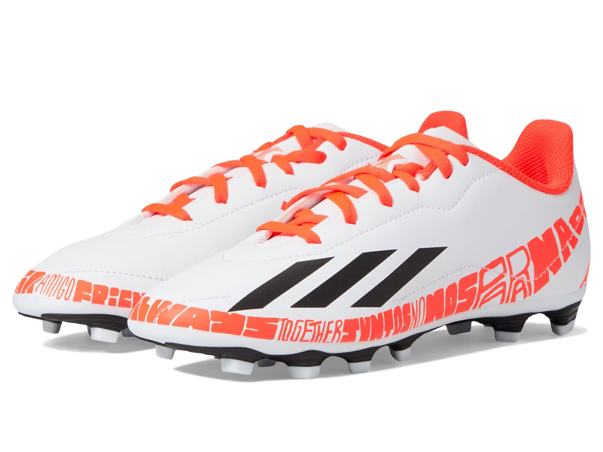 adidas X Speedportal Messi.4 Flexible Ground Soccer Shoe, FTWR White/Core Black/Solar Red, 2.5 US Unisex Little Kid