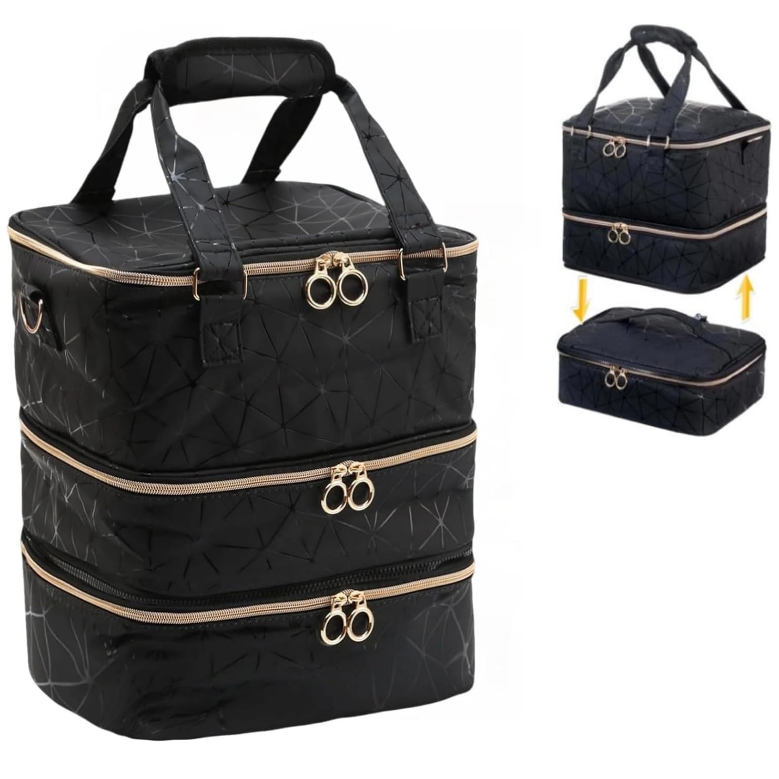 3 Niveles Bolsa de Manicura para 84 Botellas + Lámpara UV