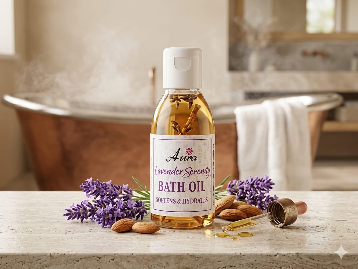Aura Lavender Serenity Bath Oil 30ml (Pack of 2) | Relaxing Aromatherapy Body & Bath Oil | Deep Moisturizing & Skin Softening Oil | Lavender Infused Spa & Massage Oil for Men & Women-image-30