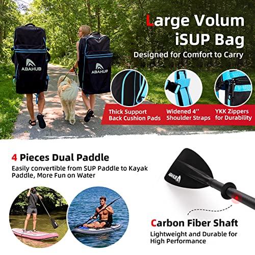 Image of Abahub Inflatable SUP, Wide 10'6 inch x 31 inch /34 inch x 10'6 inch iSUP, Blue Standup Paddleboard with Adjustable SUP Kayak Paddle, for Yoga, Paddle Board, Kayaking, Surf, Canoe, Fishing