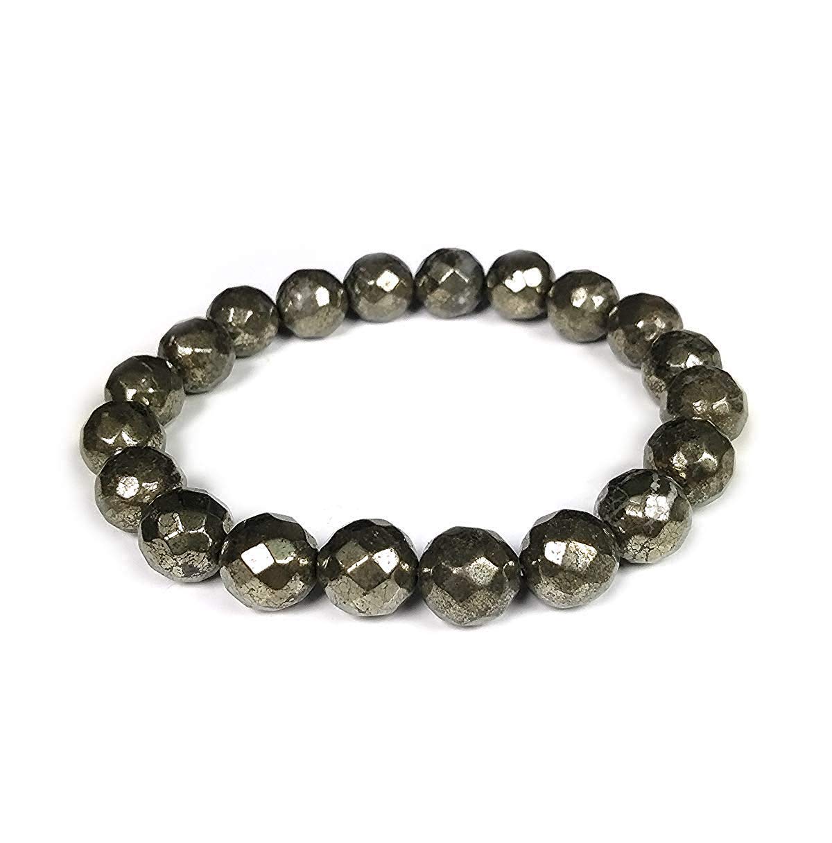 Crystu Natural Pyrite Bracelet 10 mm Crystal Stone Faceted Beads Bracelet Round Shape for Reiki Healing and Crystal Healing Stones (Color : Golden) (B07QTY75TT) Amazon Price History, Amazon Price Tracker
