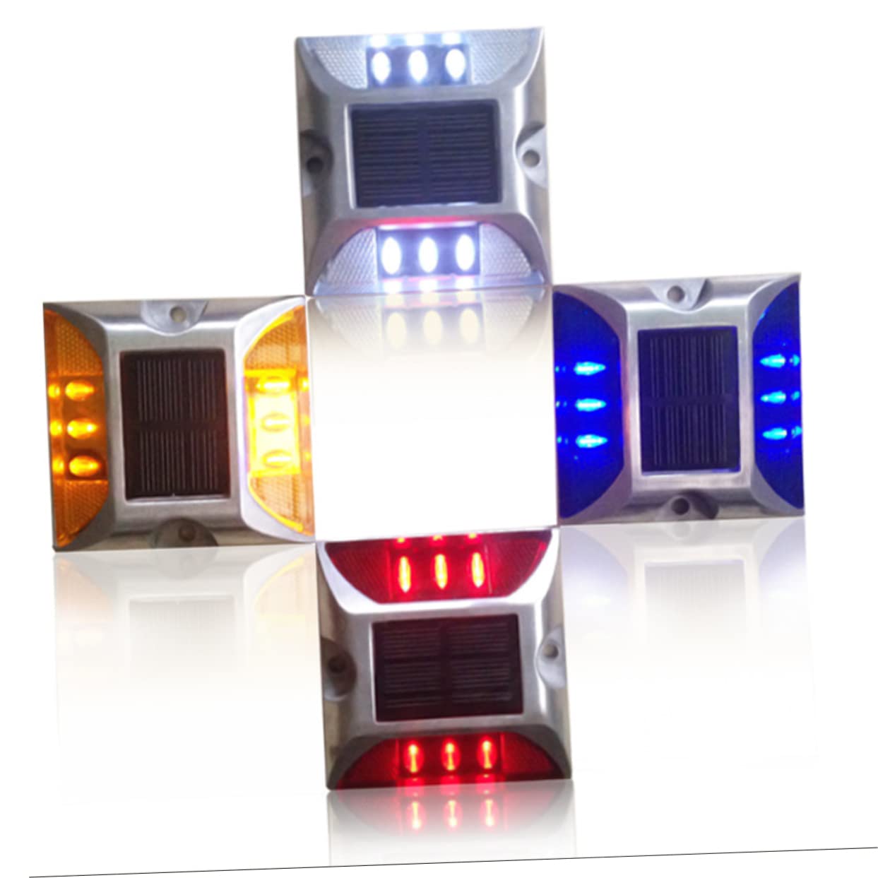 IWOWHERO Solar Pathway Marker LED Dock Light Waterproof Solar Road Studs White LED Security Lights for Outdoor Garden Yard Patio Pathway and Stairs