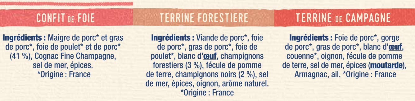 HENAFF Set For/Camp/Confit Classique 3 x 180 g - Lot de 3