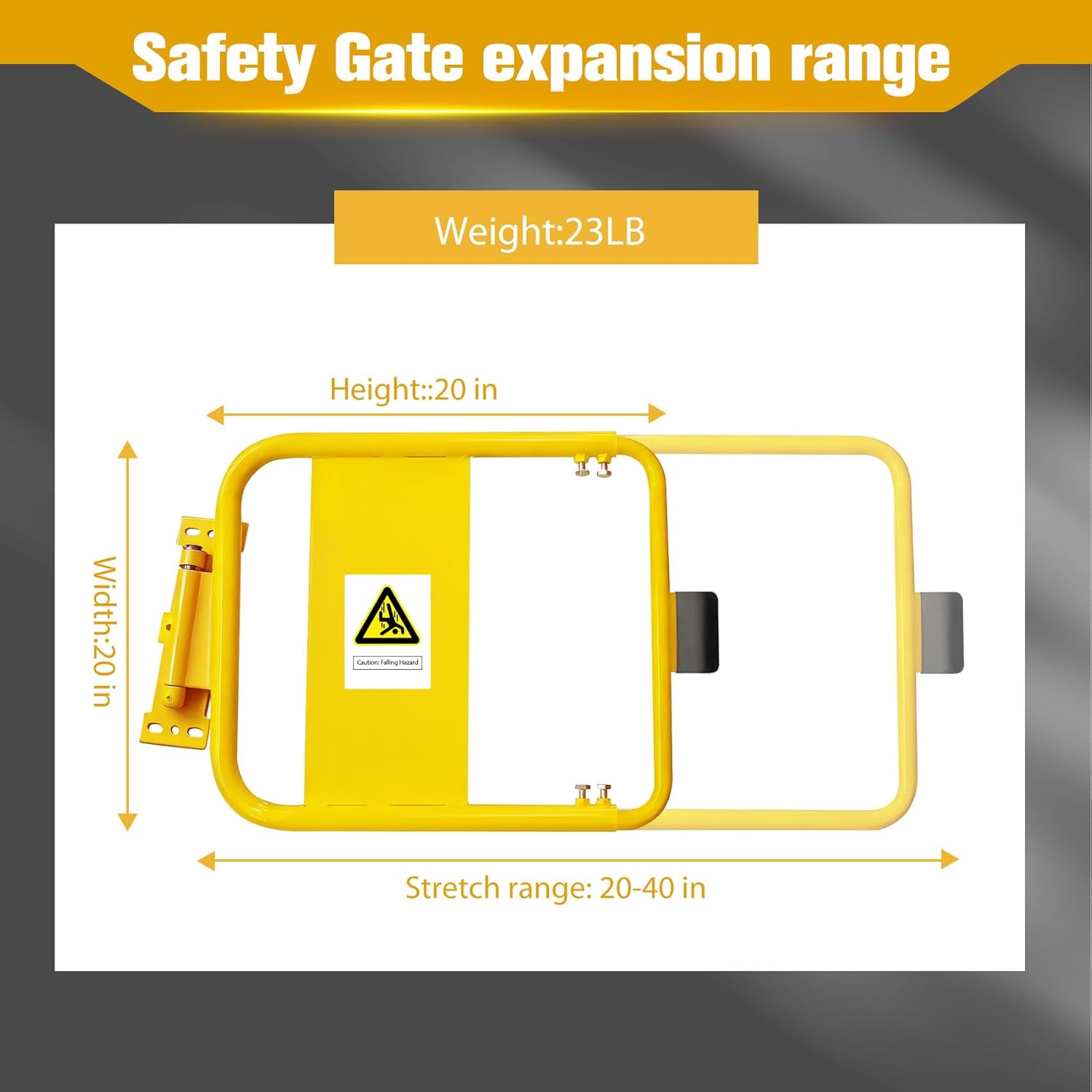 Safety Gates&Self-Closing Gate,Yellow gate with Self-closing,Adjustable length,High visibility Characteristics,Perfect for warehouses,stock houses,indoor docking stations,fast delivery,4-year warranty