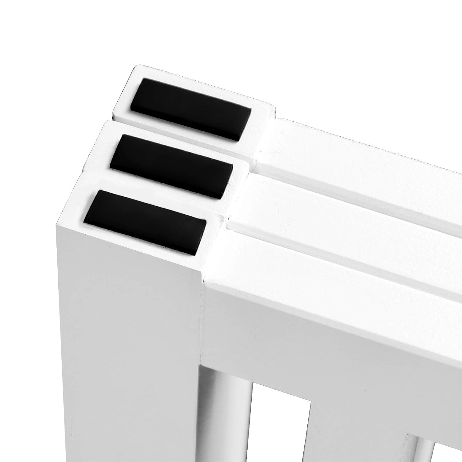 WELLAND Wooden Freestanding Pet Gate, 24 Inch 3 Panel Step Over Fence, Expands Up to 60" Wide, Foldable Indoor Dog Gate Puppy Safety Fence, White