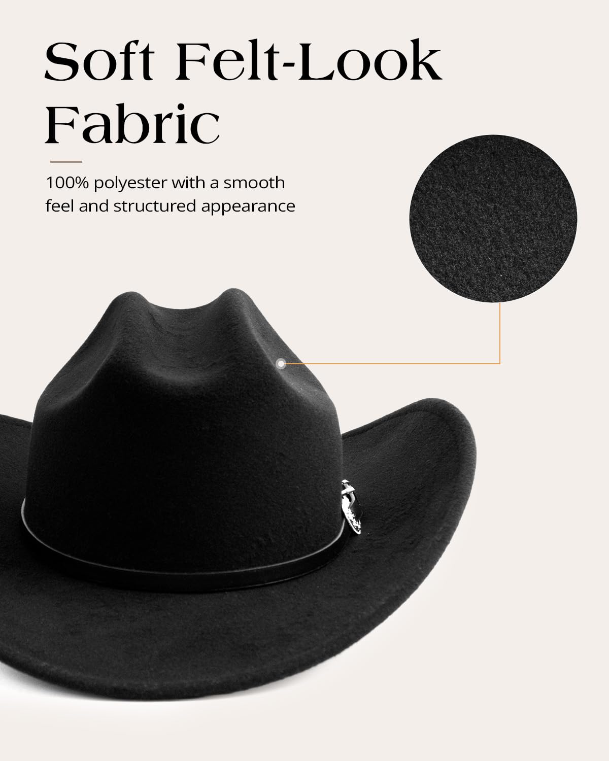 Zylioo S/M/L/XL/XXL, cappello da cowboy in feltro, per uomo e donna | Cappello classico a tesa larga con fibbia per cintura