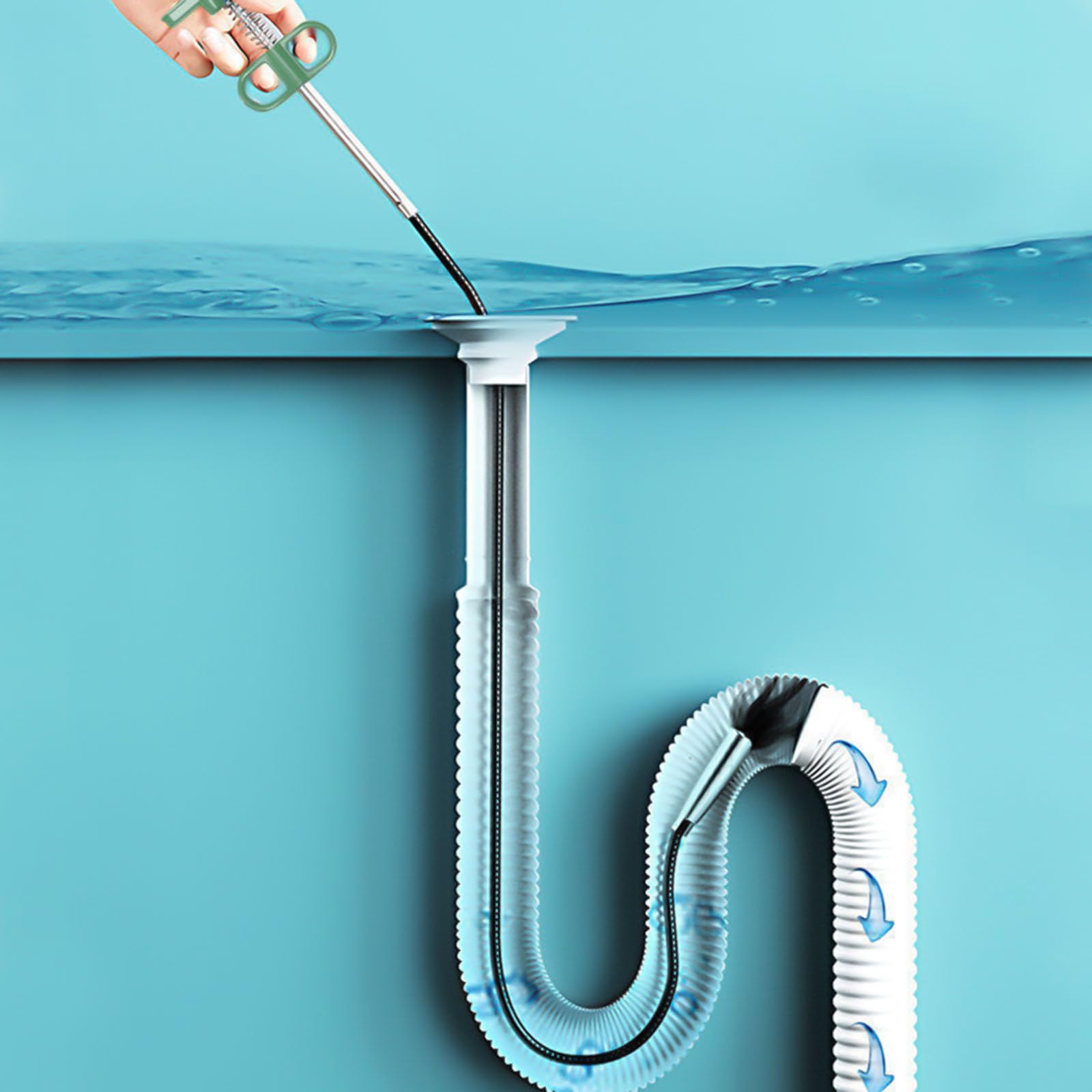 Drain Tool Sewer Pipe Unblocker Reusable High Pressure Pipe Dredging Tool for Various Pipe Type