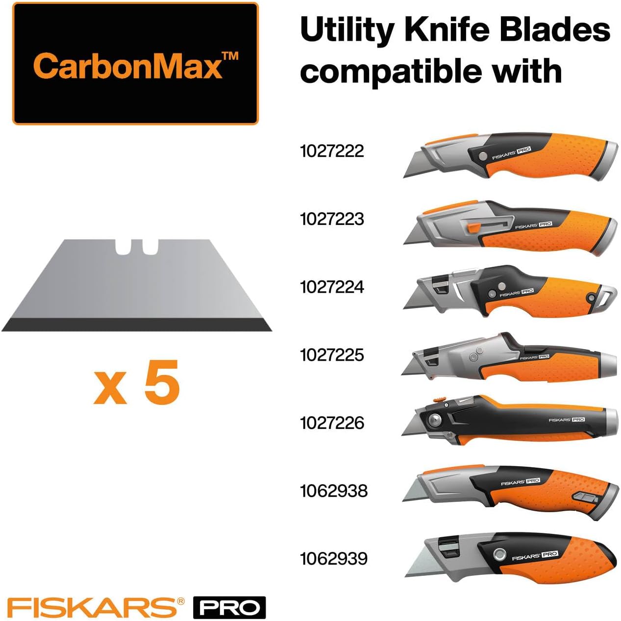 CarbonMax utility knife blades 5 pack
