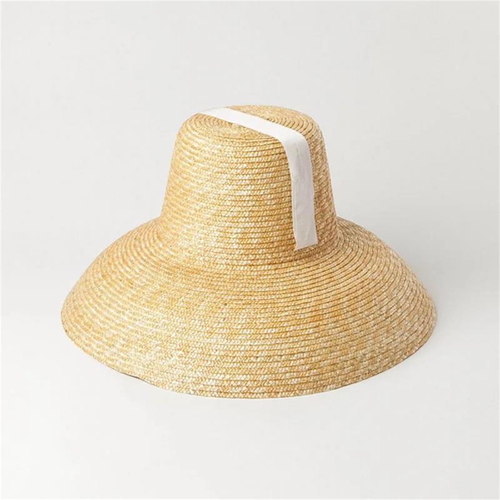 Sombrero de paja grande de verano para mujer, con lazo de encaje negro, ala ancha, sombrero de playa