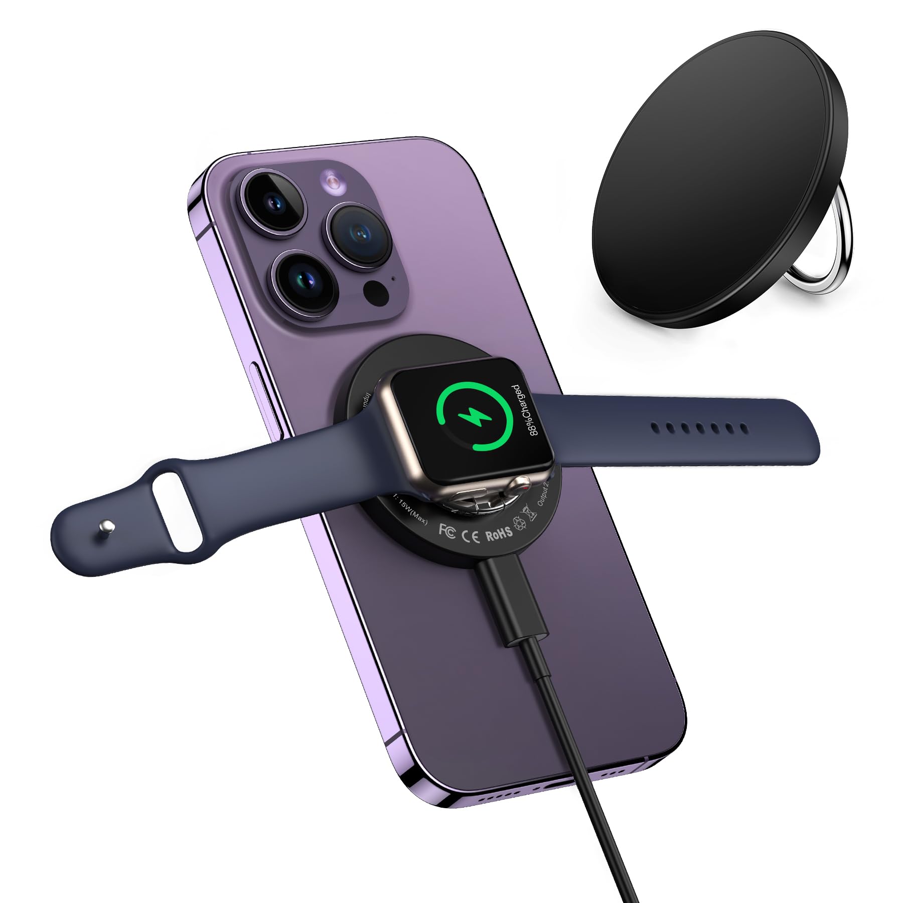 3 In 1 Caricatore Wireless Compatibile Con Iphone 15 14 13 12 11 Pro Max Apple Watch 7/6/5/4/3 Airpods 3 Pro 2 | SHEIN ALIA