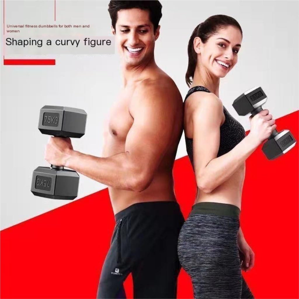 Manubri Per Uomo, Attrezzature Per Il Fitness Domestico Per L'allenamento Delle Braccia, Un Paio Di Manubri Esagonali Rivestiti In Gomma Set Di Manubri