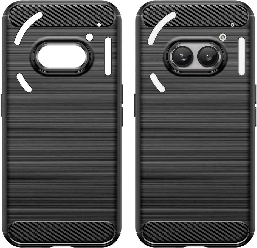Image of NPRC Hybrid Ultra Slim Protective Case TPU Non-Slip Carbon Fiber Texture Shockproof Case Cover for Nothing Phone 2A - Black