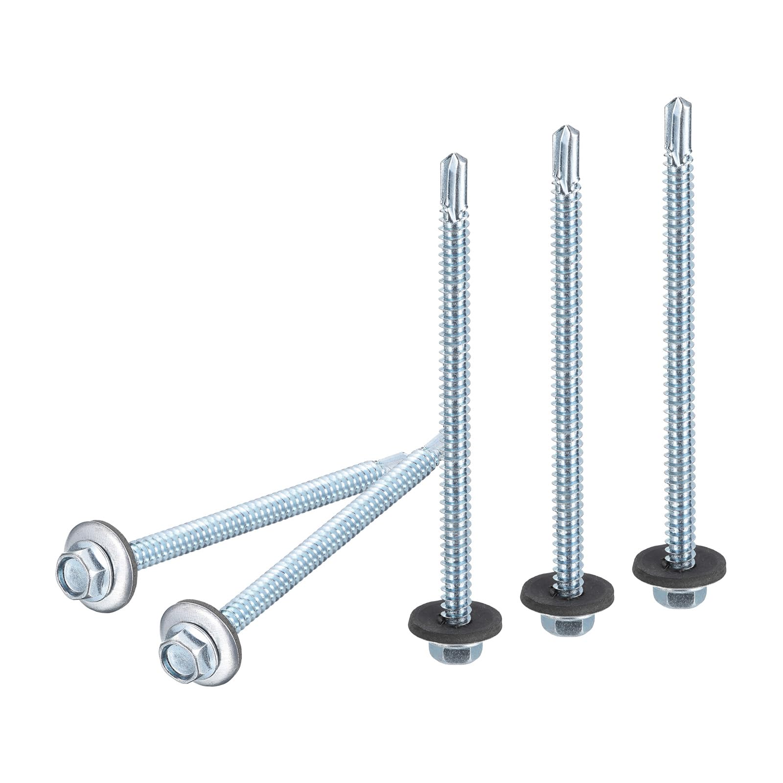 DTGN #14x4" Hex Washer Head Self Drilling Screws with EPDM Washer, 25Pack, Good for Metal