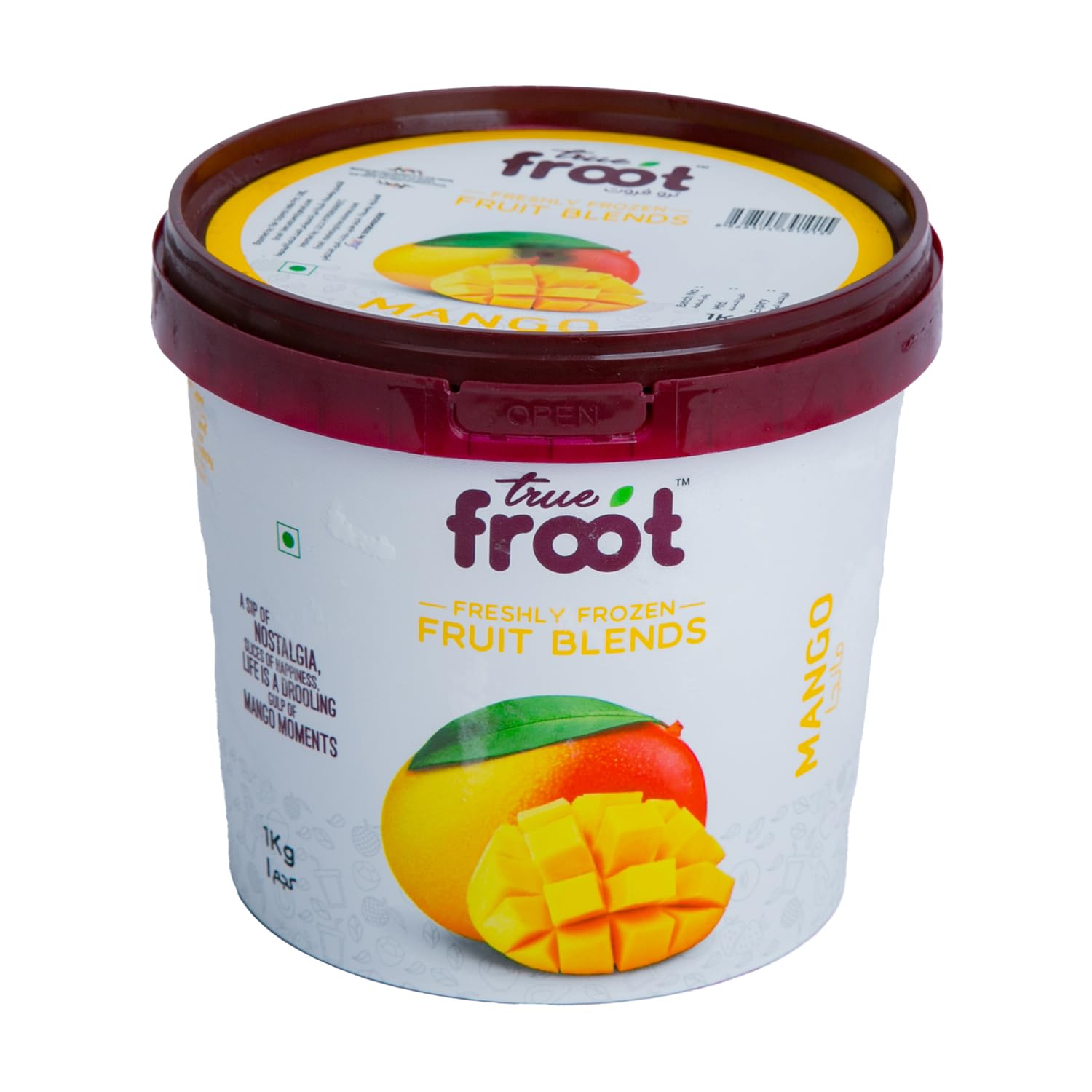 True Froot Freshly Frozen Mango Fruit Blend, 1Litre