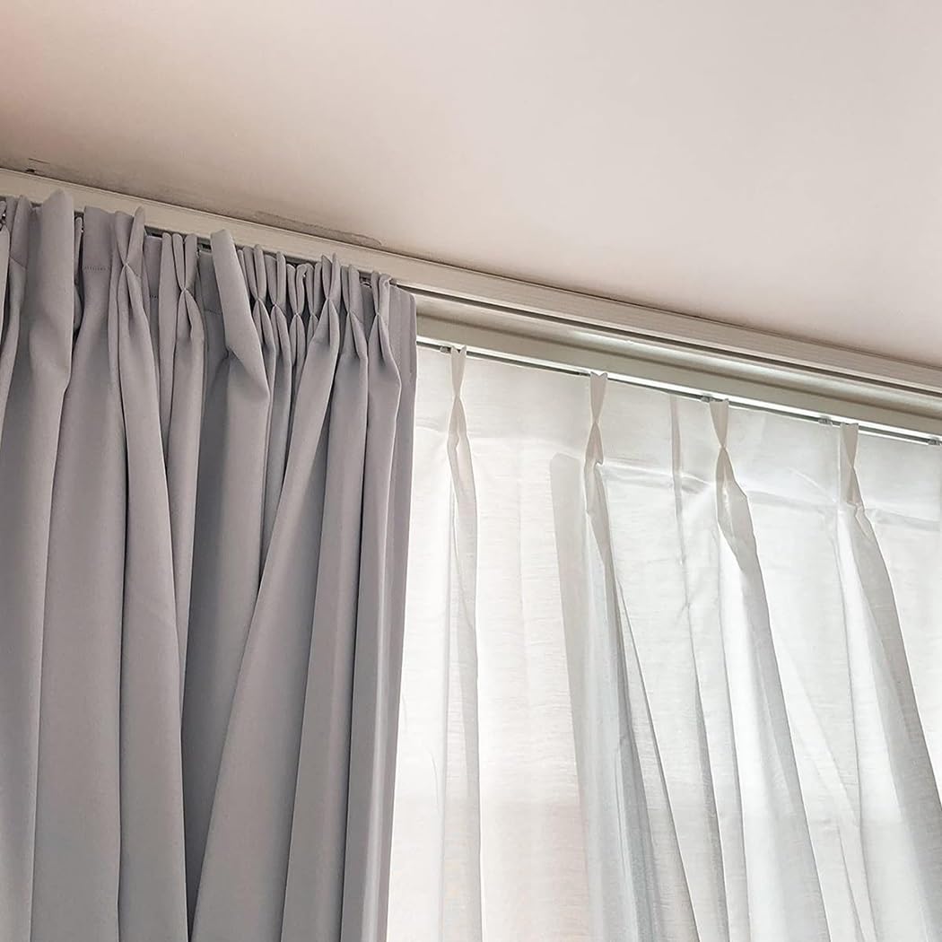 Rail double rideau alu blanc 1,5m au design silencieux épuré