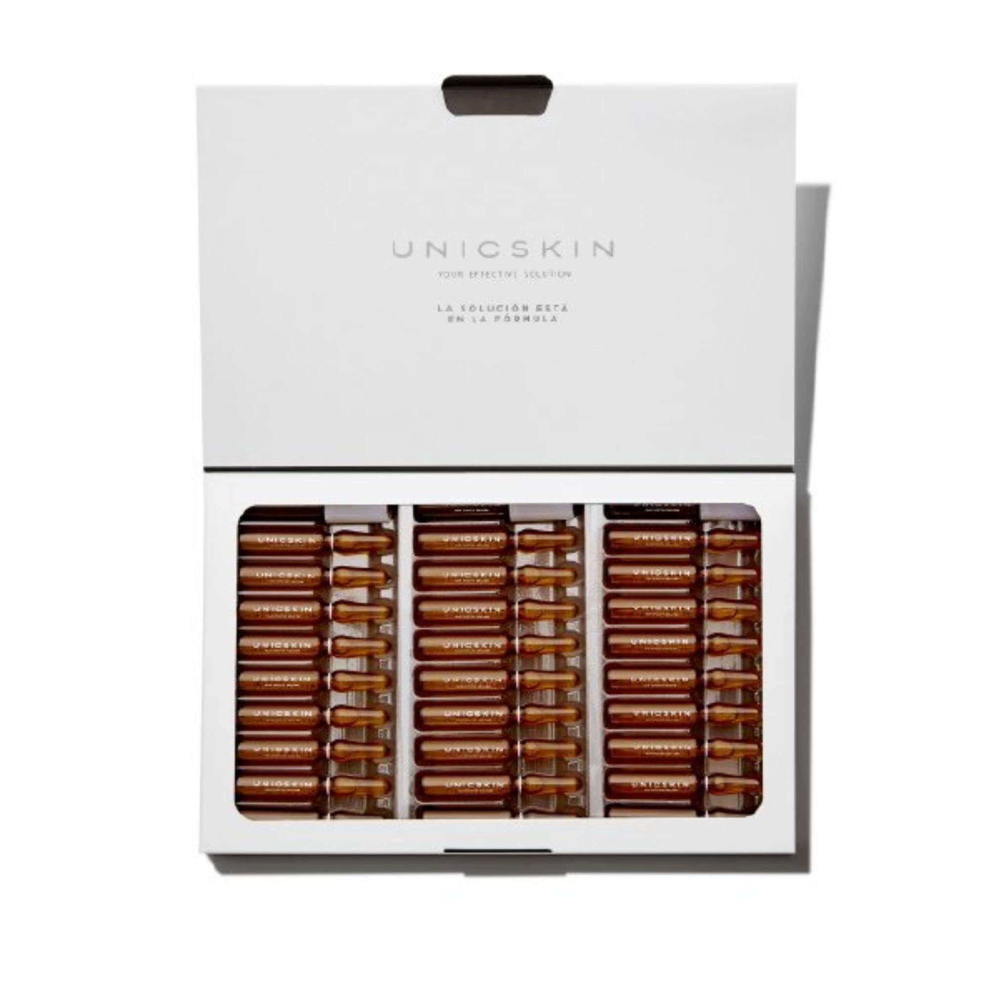 UNICSKIN - Packung mit 30 Ampullen für die Gesichtspflege - Unic30-Day Skin Miracle Shot - Hilft Falten und Fältchen zu Mildern - Aufhellende Wirkung - Whitening Action