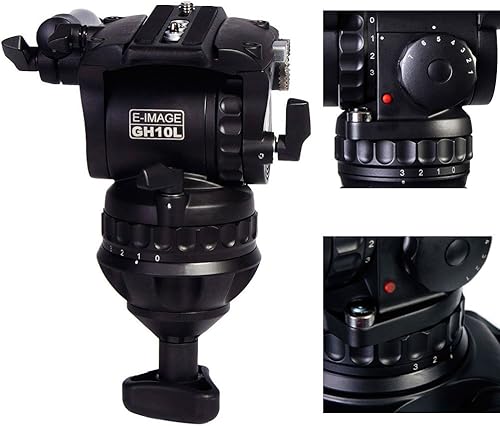 Miniatura 3 de Ikan Trípode de video de fibra de carbono de 2 etapas con cabezal panorámico fluido/inclinación GH10L, altura máxima: 63 ″, cuenco de 3.937 in,