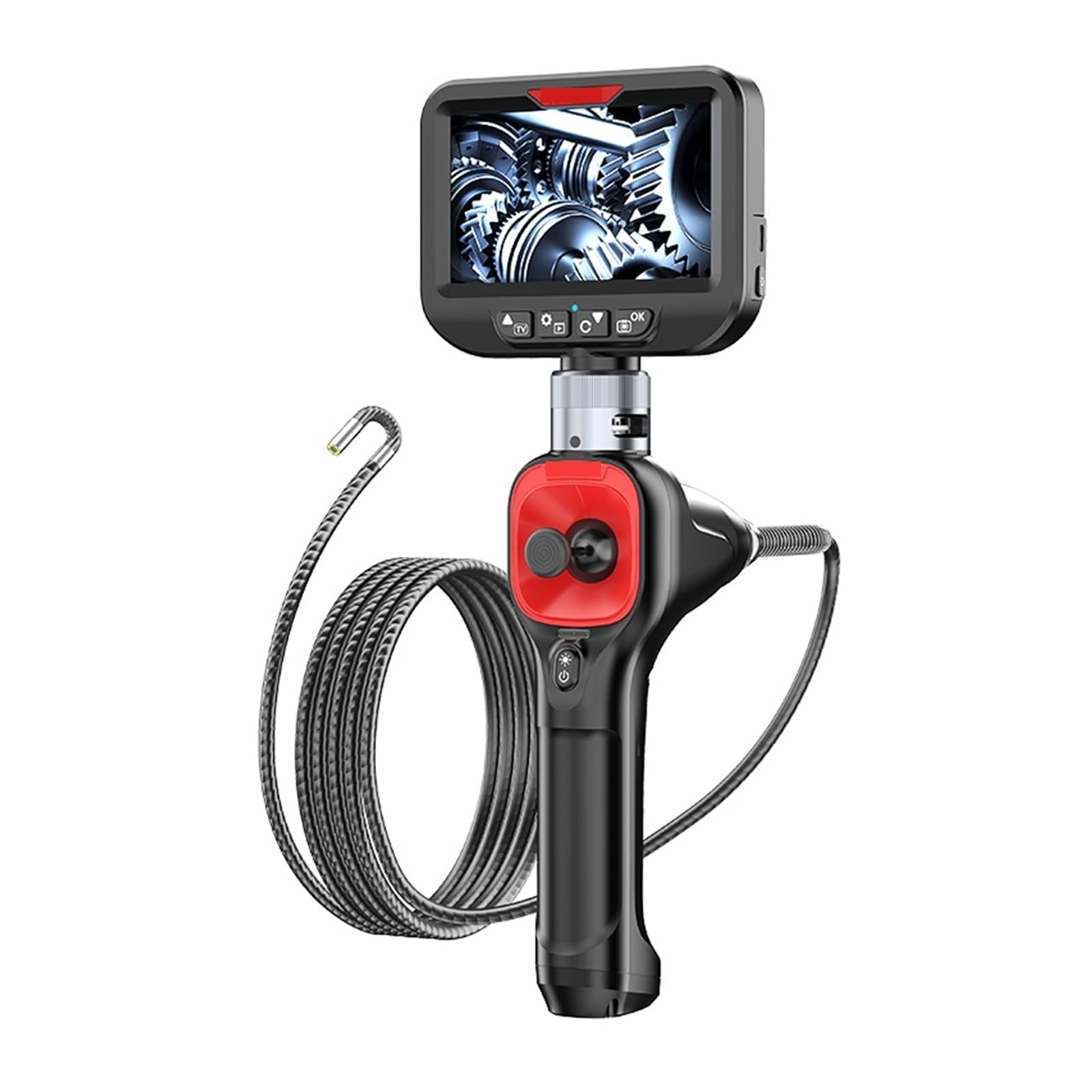 Boroskop, Kamera obrotowa o 360 stopni Endoskop 4,3 cala 6,2 mm 1080 P Full HD do kontroli przemysłowej(2m)