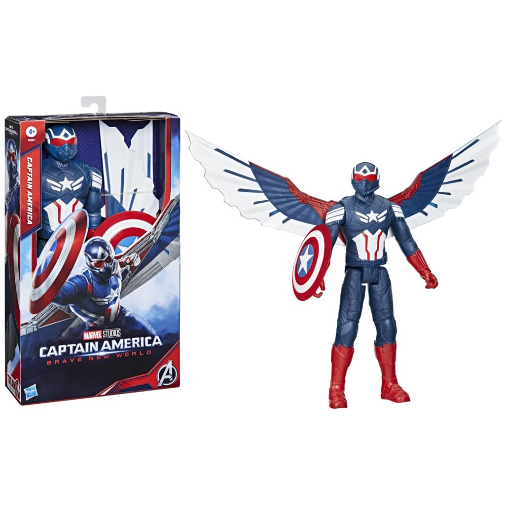 Marvel Studios Captain America Brave New World, 12-Inch Deluxe Captain America Action Figure, Multicolored, 30 cm