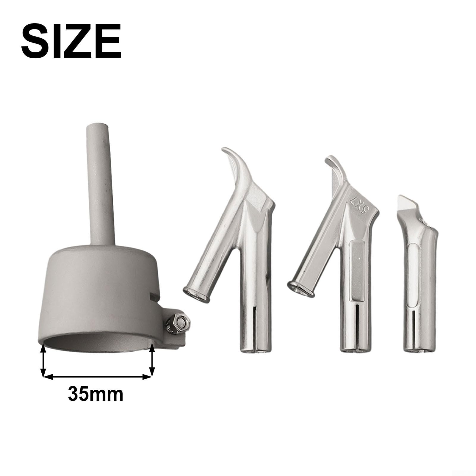 4 Pcs Hot Air Welding Nozzles, Speed Welding Nozzle Wide Mouth Tubular Welding Gun Nozzle for Welding PP PVC Plastic Sheet(35mm)