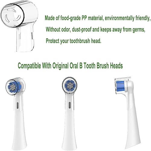 Miniatura 4 de Estuche de viaje para cepillos de dientes eléctricos Oral-B y 6 fundas reutilizables para cabezales de cepillos de dientes compatibles con cabezales