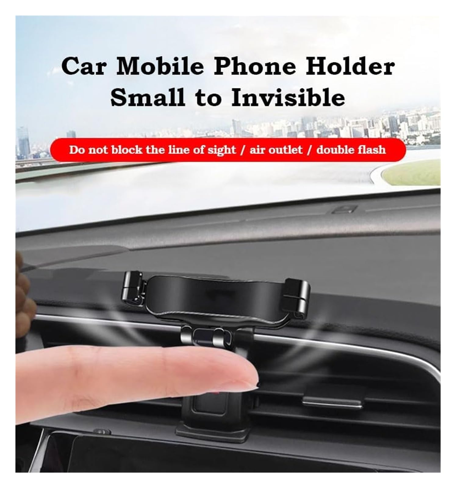 Supporto for telefono for auto Supporto mobile stabile con rotazione a 360 gradi | For skoda Fabia 2015-2023, for presa d'aria, for cruscotto(A Black)