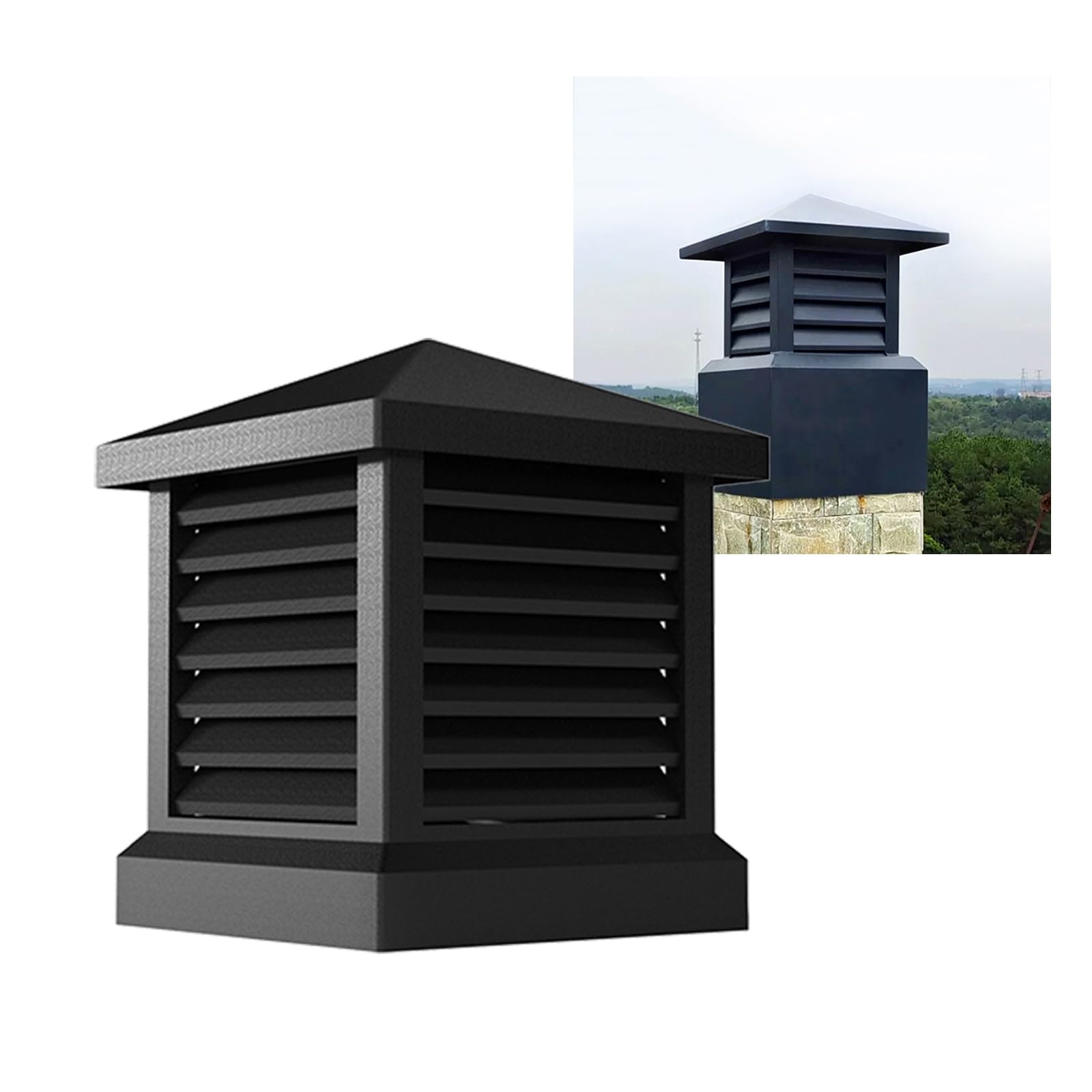 Capot de cheminée carré extérieur haut de gamme pour ventilation et finition de toit