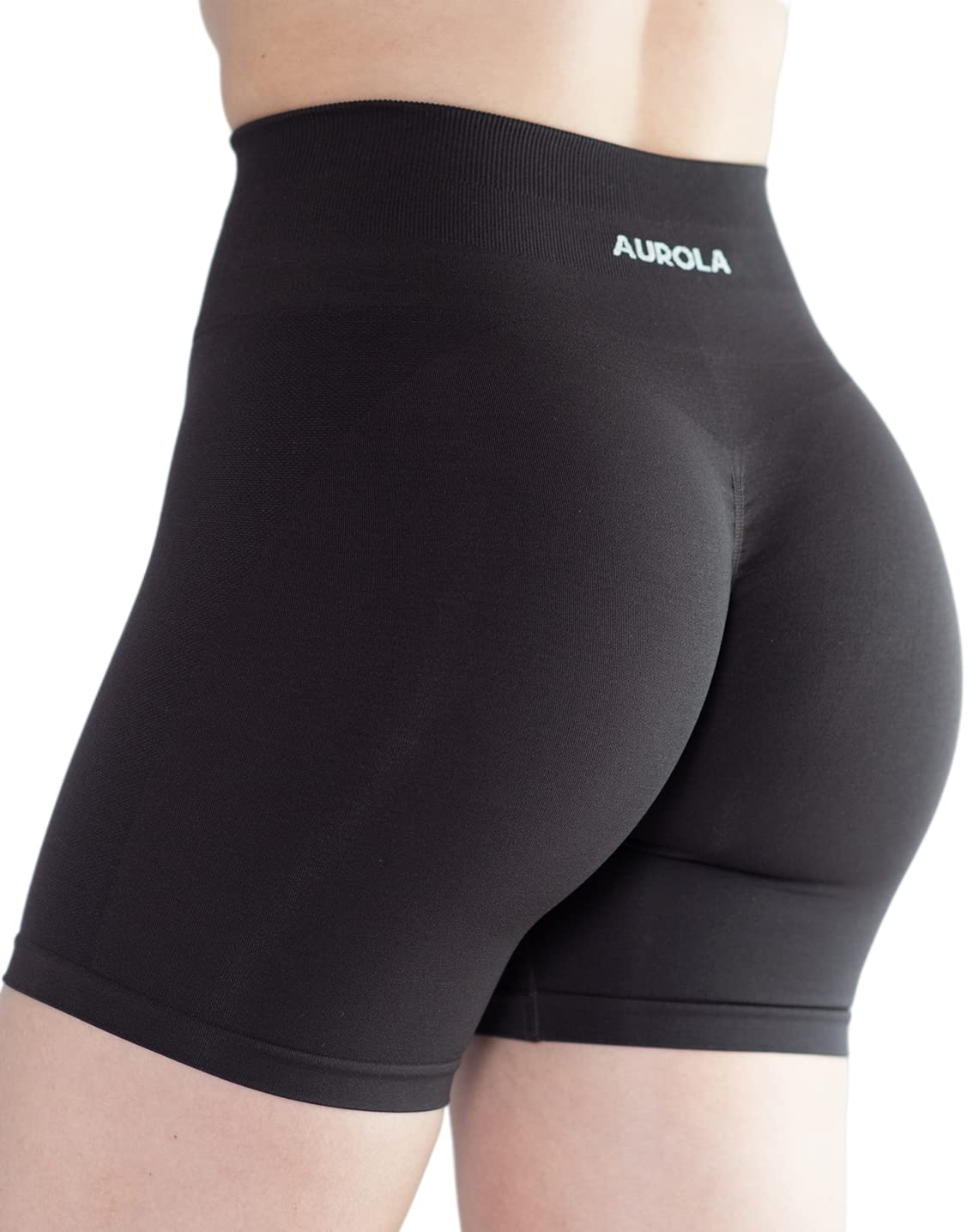AUROLA Intensify Workout Shorts for Women Seamless Scrunch Short Gym Yoga Running Sport Active Exercise Fitness Shorts: Small Seal Brown
