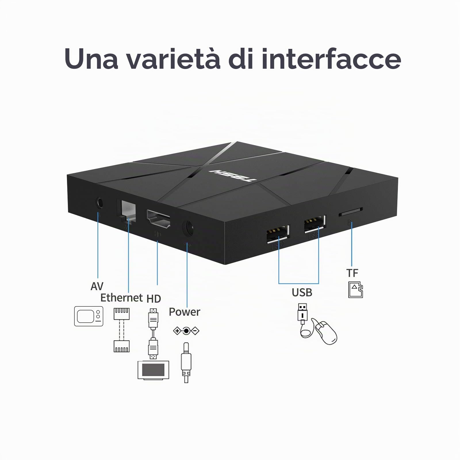 Box TV Android 10.0 2GB RAM 16GB ROM Smart TV Box, Allwinner H616 Quad-Core 6K TV Box, H.265, 3D, 2.4G Wifi, 10 / 100M Ethernet