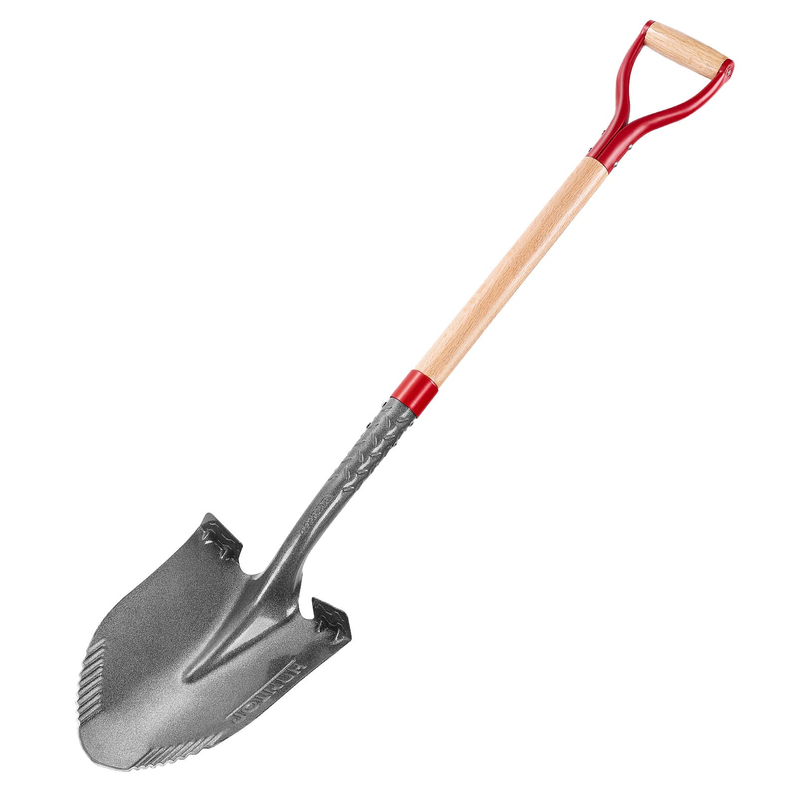 Pala de jardín redonda para excavar, pala afilada de metal y madera para excavar, zanjas, jardinería, camping, 43 pulgadas