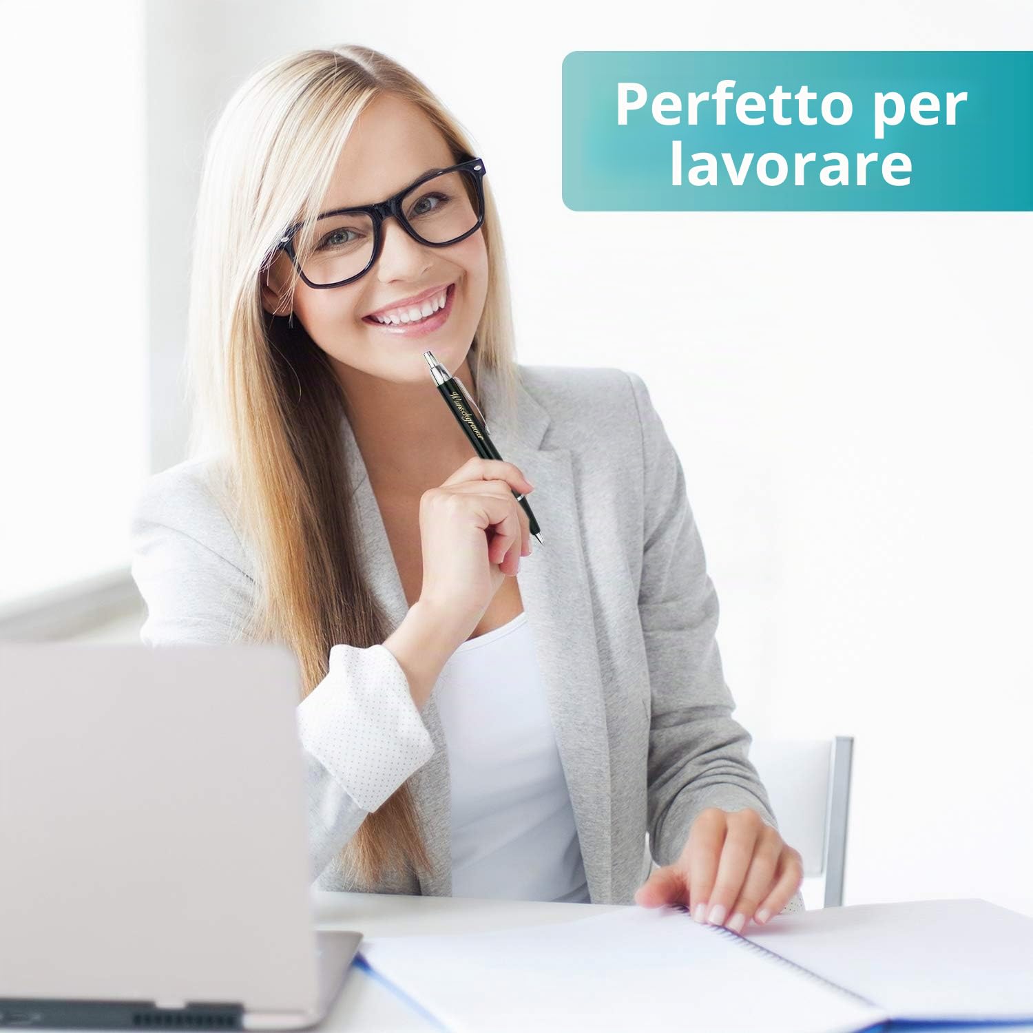 polar-effekt Parker IM - Penna a sfera con incisione, colore nero - cartuccia grande blu con custodia regalo – Idea regalo per compleanno
