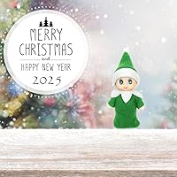 Vista 2 de Accesorios de elfo para bebé, pequeña muñeca elfa de Navidad niña y niño para regalo de Navidad (Verde)