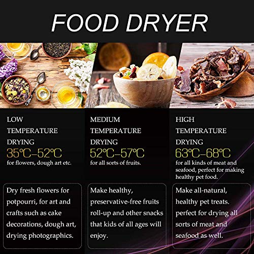 Food Dehydrator Machine 6 Trays Stainless Steel Electric Food Dryer Digital Adjustable Timer and Temperature Control for Jerky, Herb, Meat, Beef, Fruit
