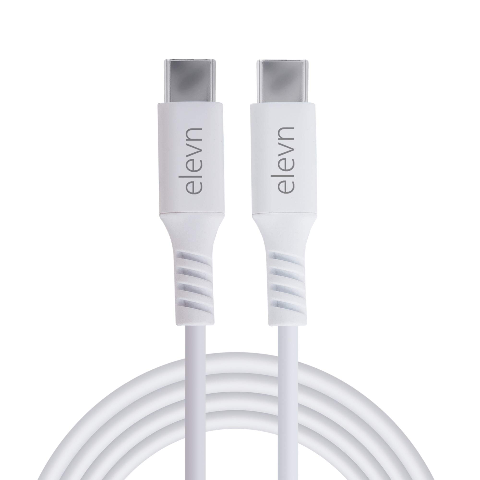 elevn Flex Type-C To Type-C 5.0A 65-Watt Fast Charge 5Gbps Data Sync And Charging Cable For Macbook, Ipads For Laptop (White, 1.2M/4 Feet)