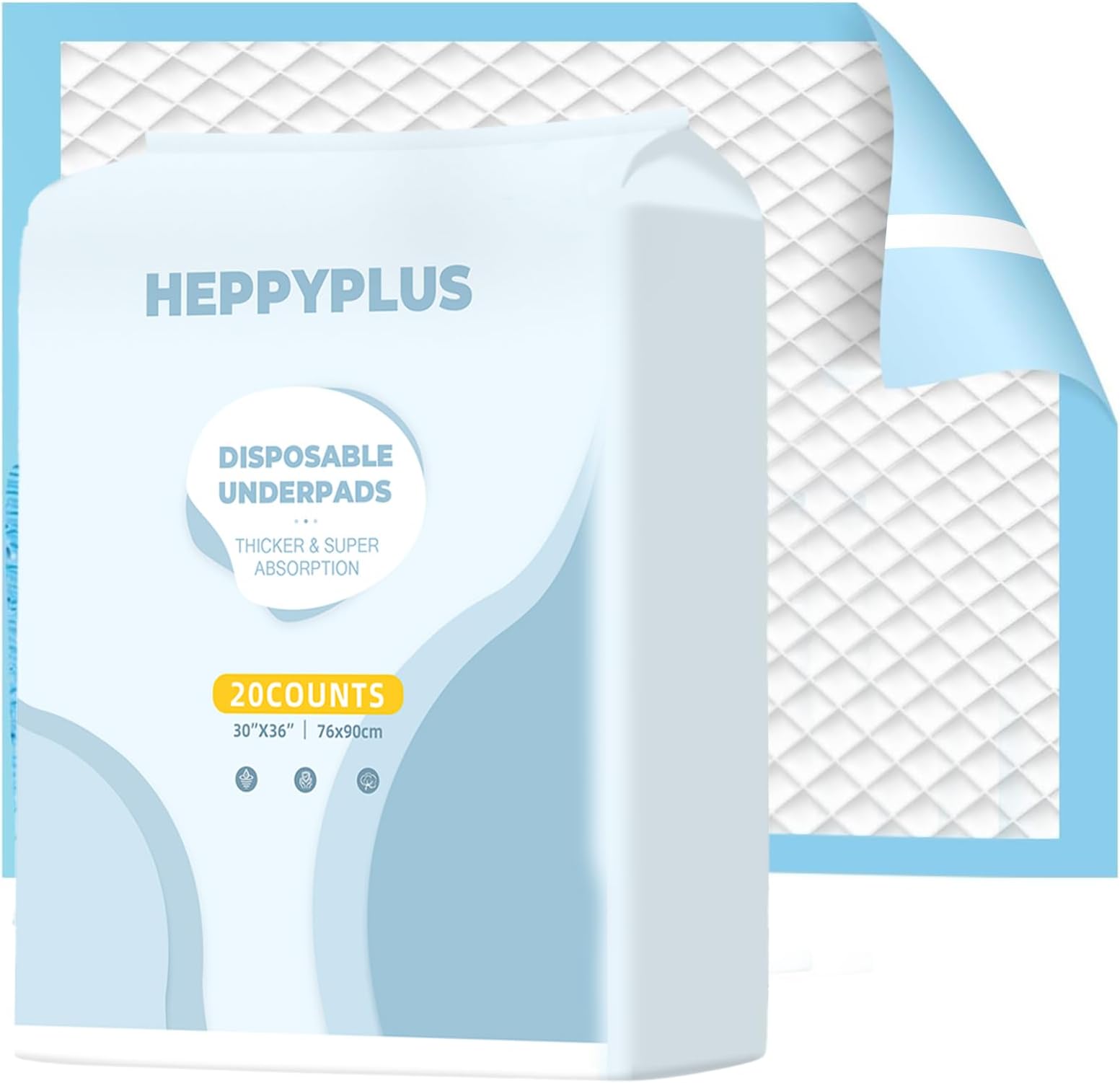 Disposable Bed Pads 30"X 36" Pee Pads Extra Large Thicker Disposable Underpads for Adult (20 Count)