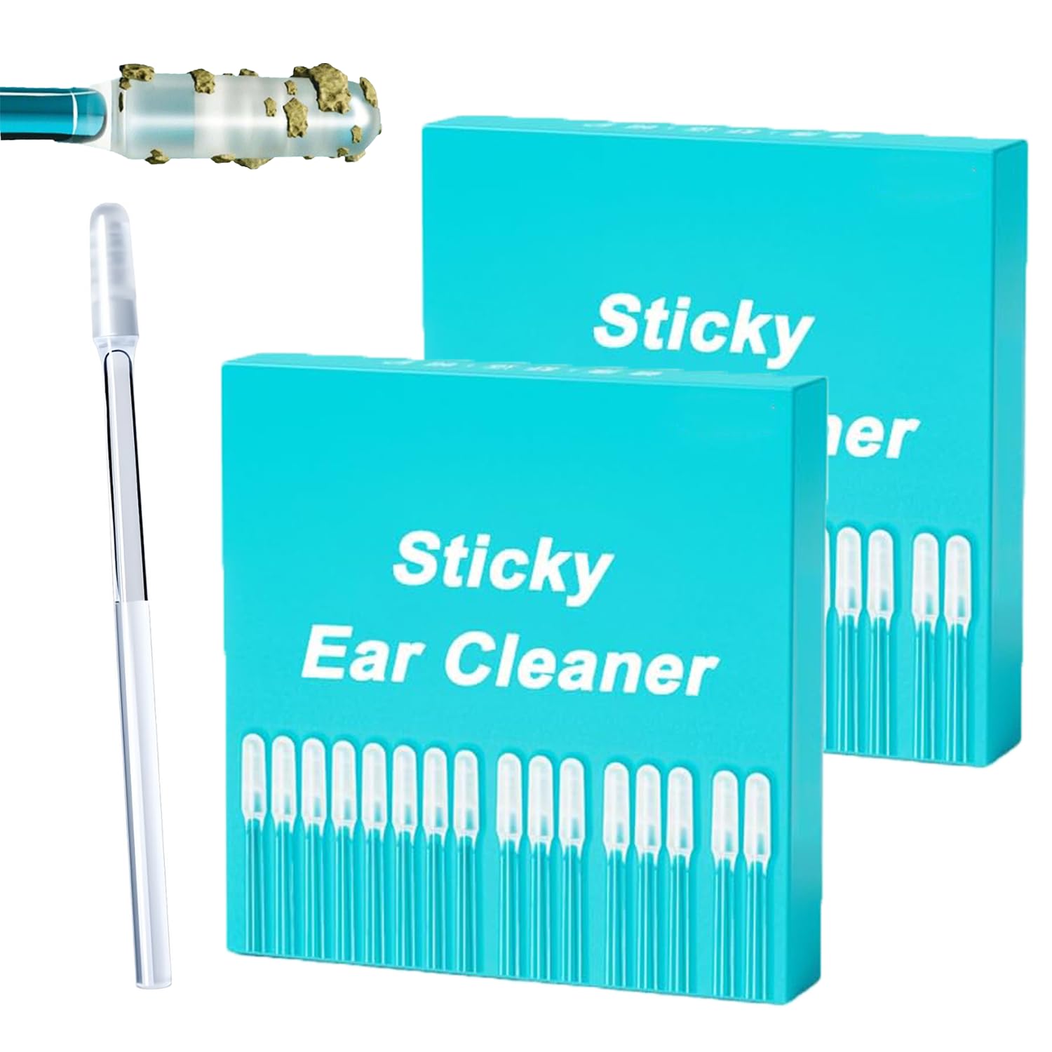 Sticky Ear Cleaning Stick Reusable Ear Wax Removal Tools with Soft Tip Case Gentle Ears Cleaner for Adults