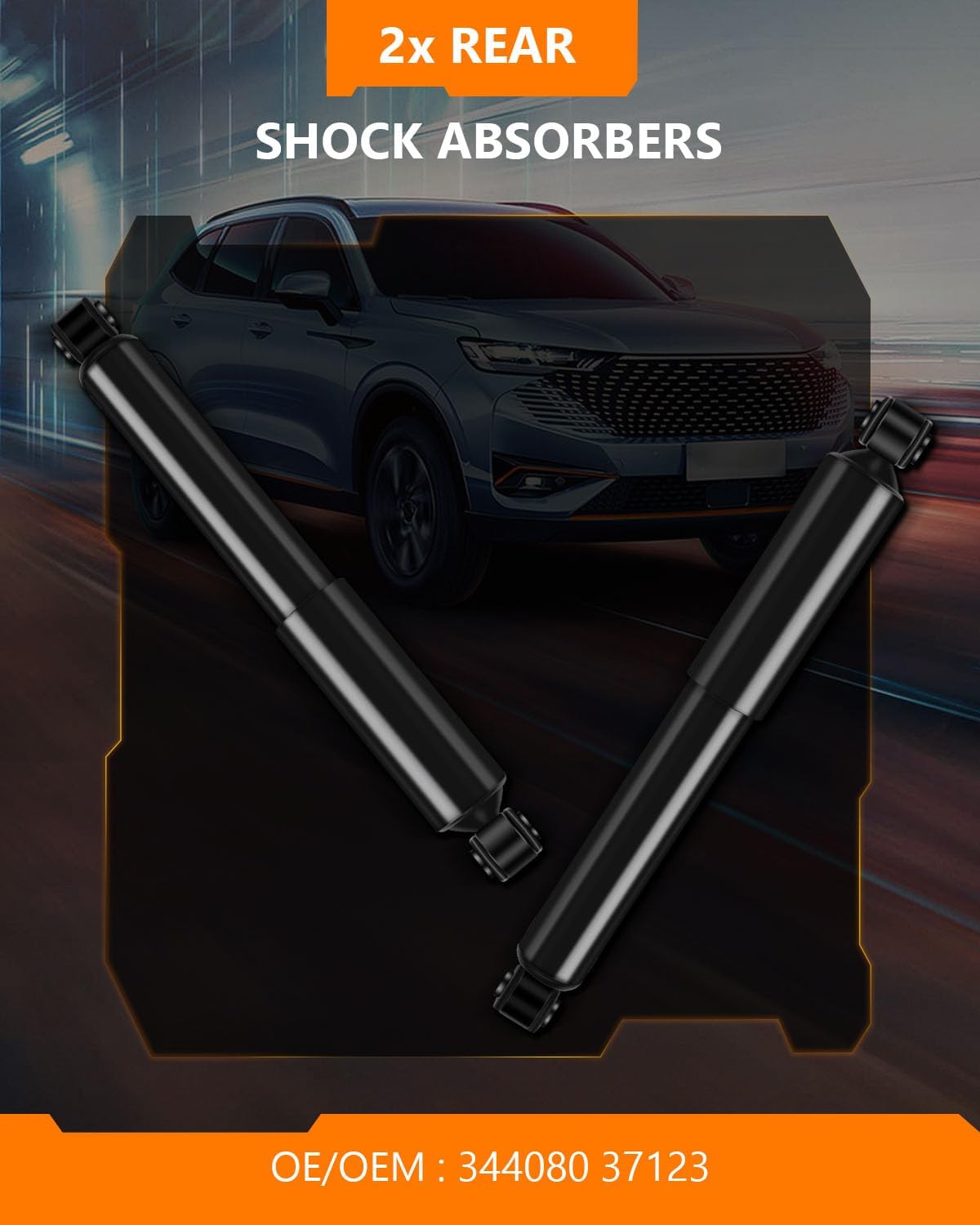 344080 37123 Rear Shocks Struts for Dodge, OCPTY Shock Absorbers Fits 1984-85 90-2007 for Chrysler Grand Voyager/Town Country,1989-2007 for Dodge Grand Caravan,88-2000 for Plymouth Grand Voyager-2pcs