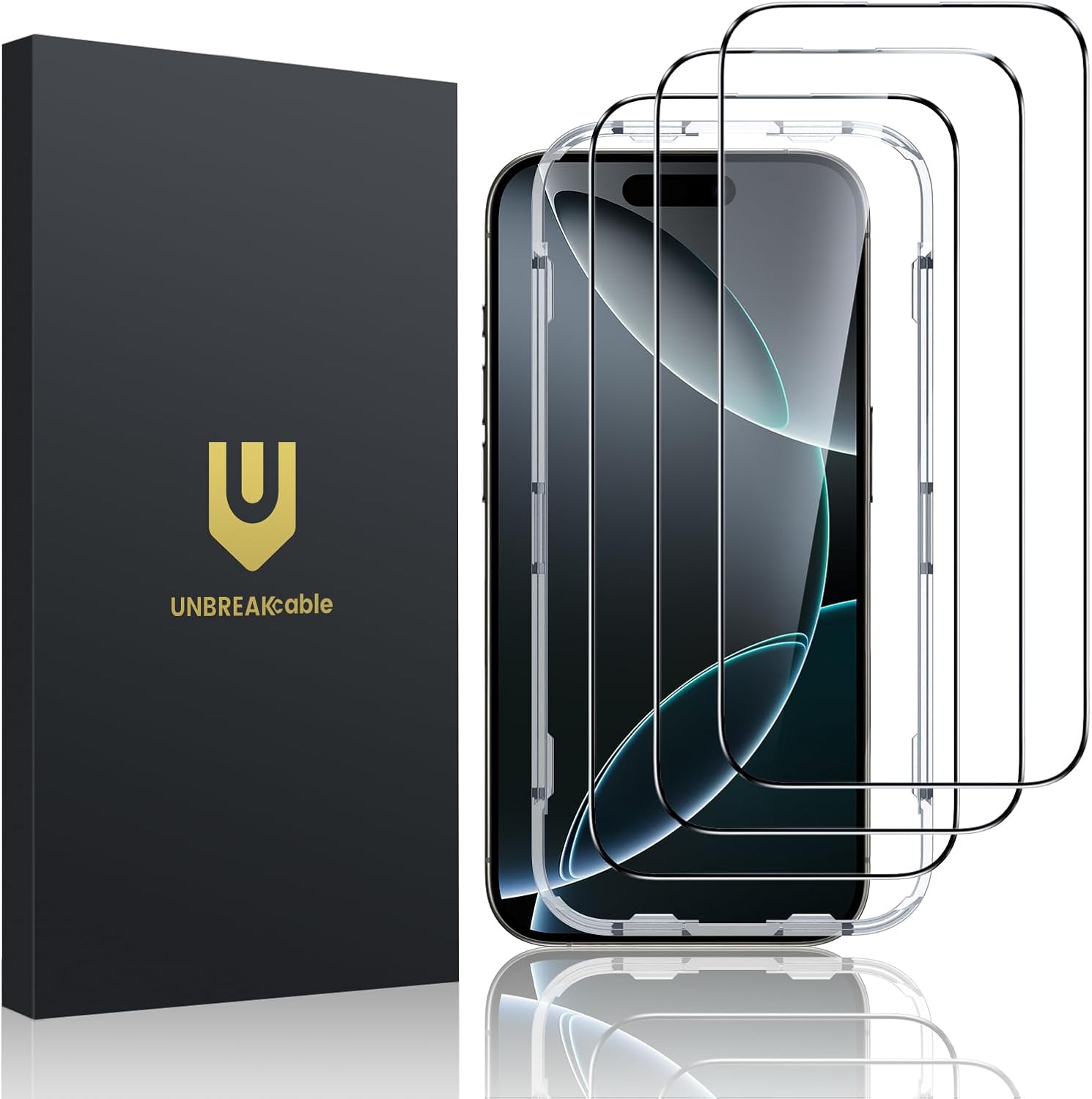 UNBREAKcable 3-Pack Screen Protector for iPhone 16...