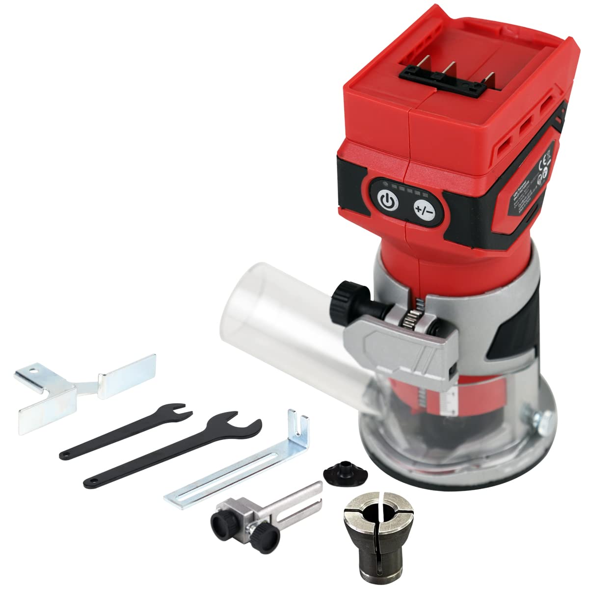 Excel 18V Cordless Router Trimmer (Battery & Charger Not Included) - Chuck Capacity 6Mm - Speed 12000-30000 Rpm - Brushes Motor - Shaft Lock
