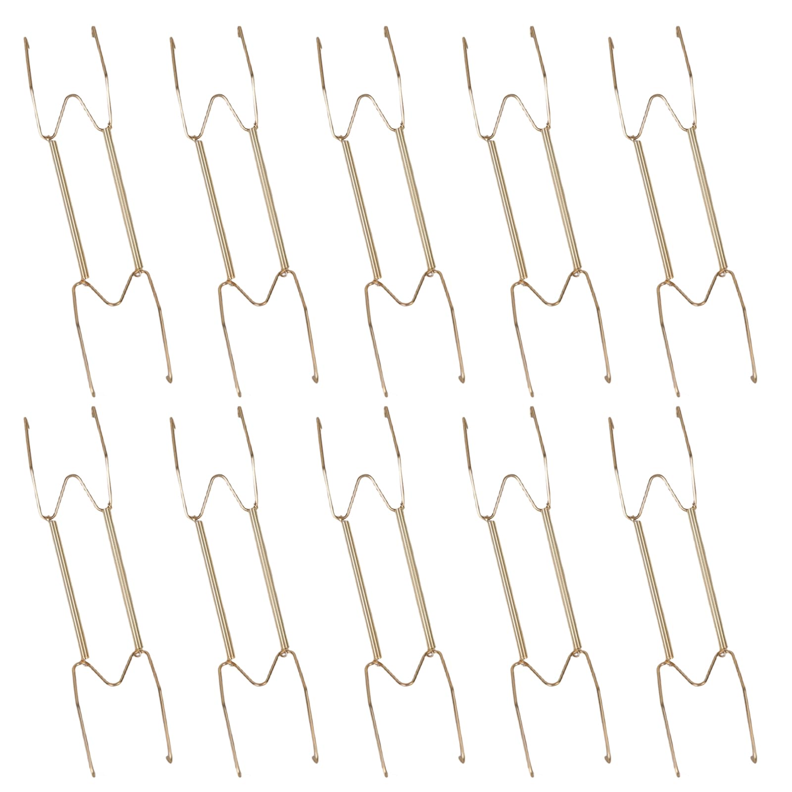 Tsophreniq 10 Pieces Decorative Wall Hook for Plates Spring Loaded Design in Sturdy Steel Materials Kitchen Plate Hangers